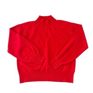 The Drop Jaclyn Cutout Back Mock-Neck Sweater Red - Women’s L